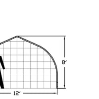 12' wide greenhouse frame with gothic arch profile for hobby  and backyard gardening, easy to install, compact, durable.